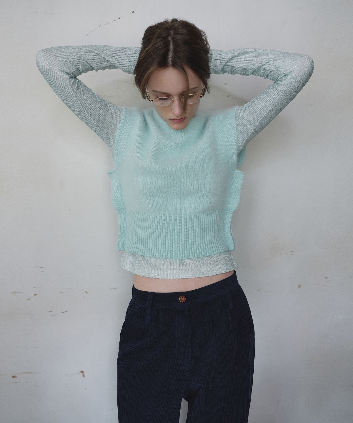 오버듀플레어(OVERDUEFLAIR) VINTAGE CORDUROY WIDE PANTS_NAVY