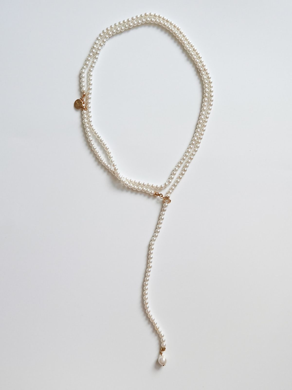 소수(SOSOO) Simple Point Pearl Long Necklace