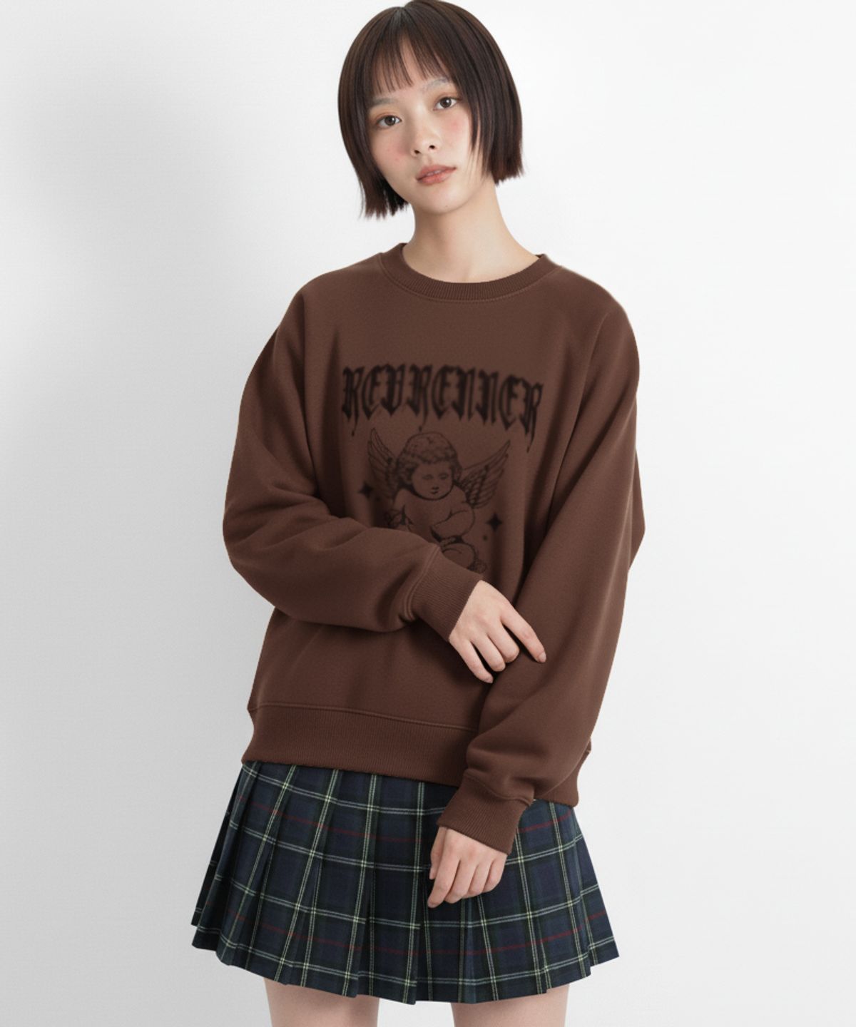 리브레너(REBRENNER) DTG 베이비엔젤 스탠다드 스웻셔츠 블랙