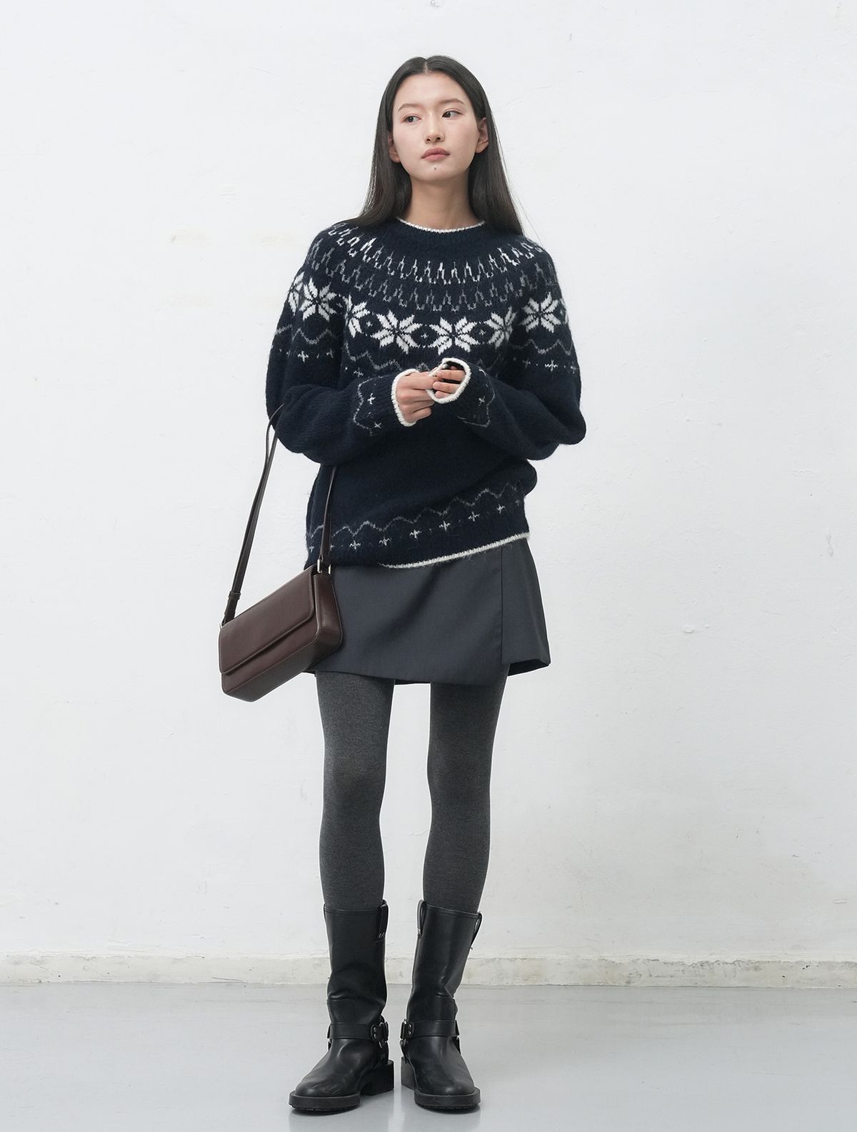 제너럴아이디어(GENERALIDEA) UNISEX 울 스노우 노르딕 풀오버 [NAVY] / SBD4U05022