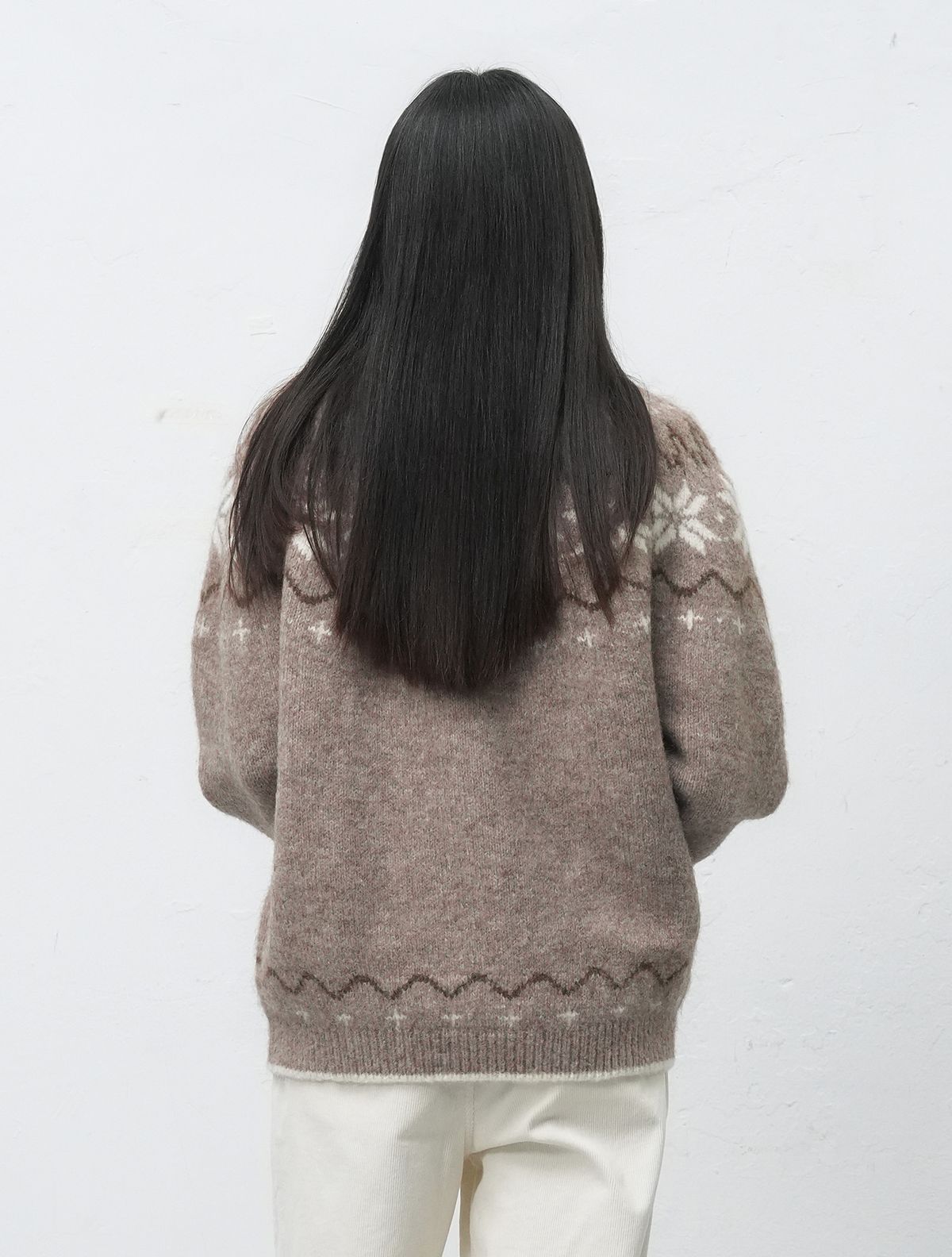 제너럴아이디어(GENERALIDEA) UNISEX 울 스노우 노르딕 풀오버 [MOCHA] / SBD4U05022