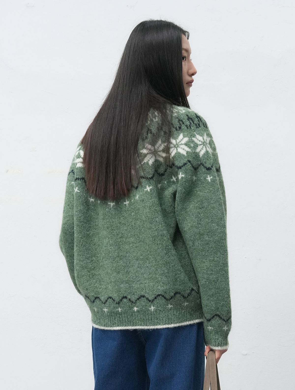 제너럴아이디어(GENERALIDEA) UNISEX 울 스노우 노르딕 풀오버 [PISTACHIO] / SBD4U05022