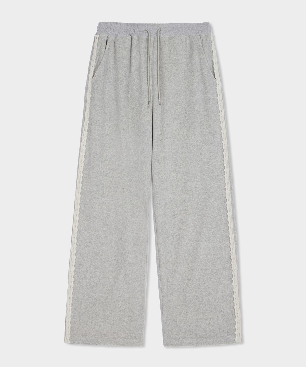 벨로엘(BELLOL) Velvet lace track pants MELANGE