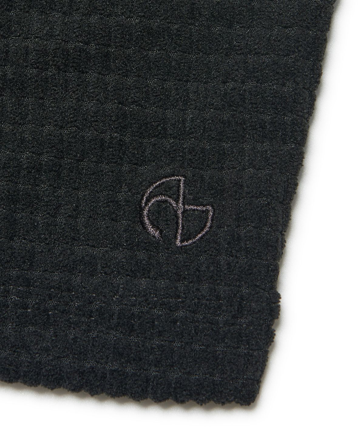 노매뉴얼(NOMANUAL) HEAVY WAFFLE HALF ZIP-UP - BLACK