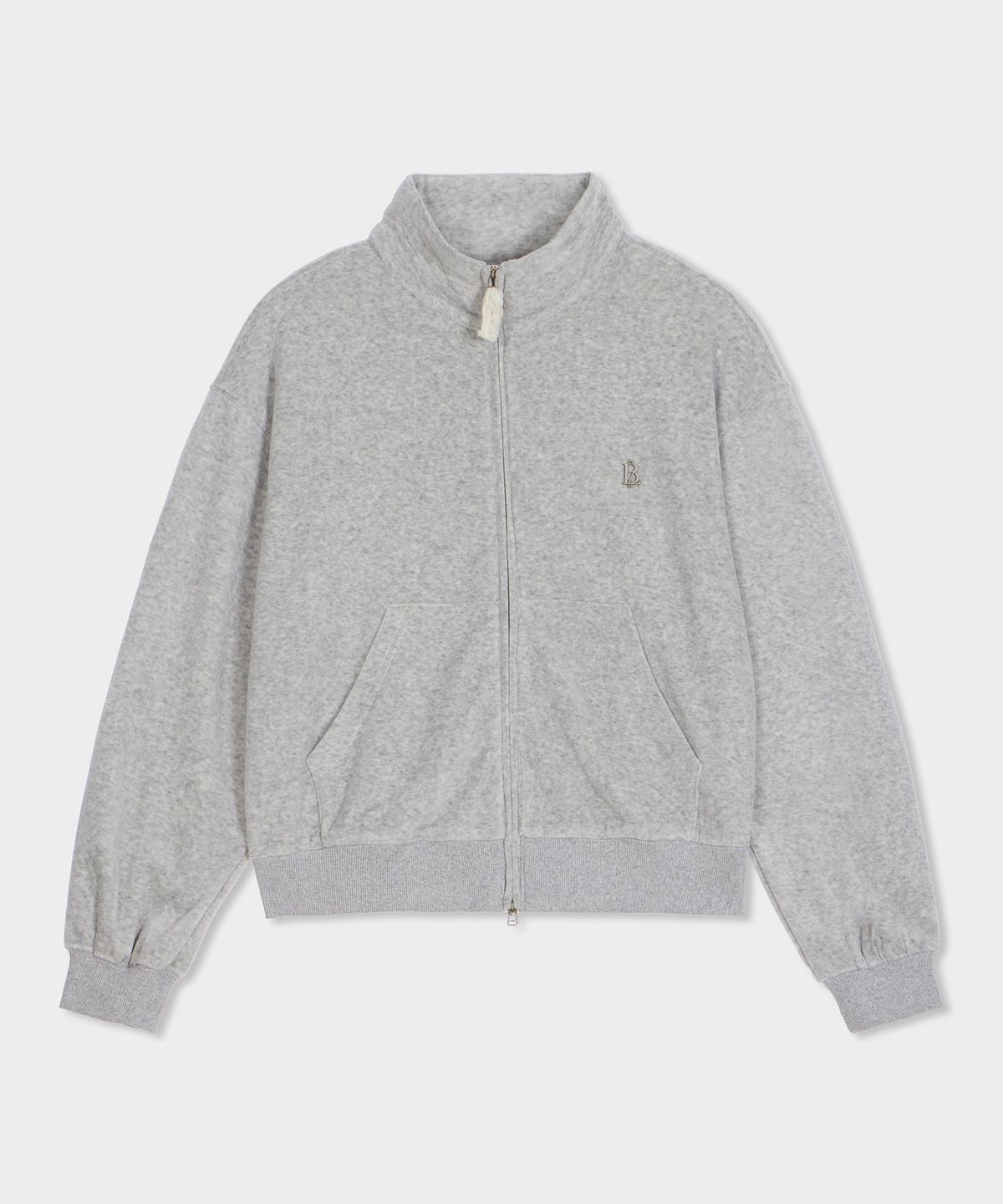 벨로엘(BELLOL) Overfit velvet zip-up MELANGE