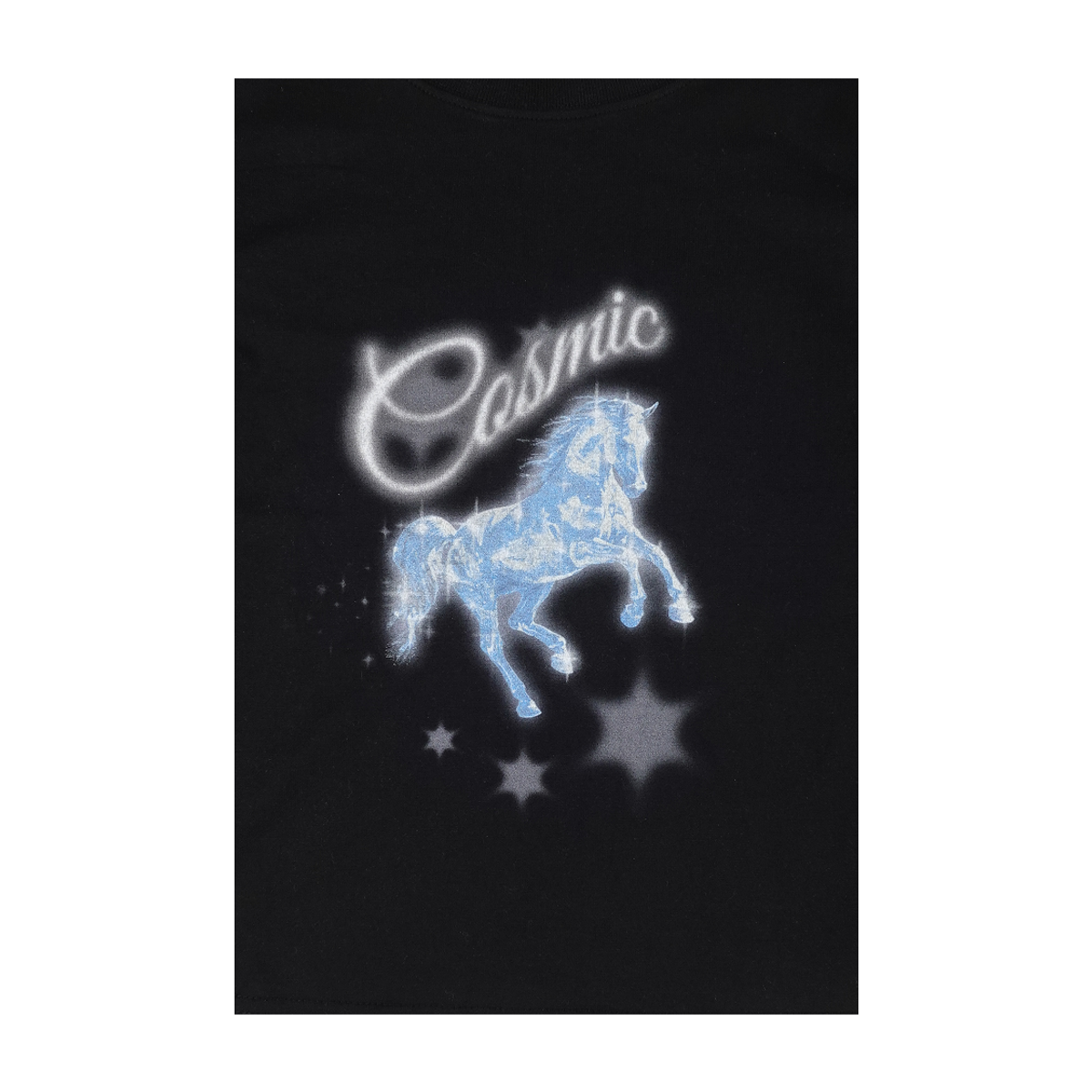 이알티알(ERTR) [ERTR X 니들]Cosmic Horse L/S T-shirt Small Fit (black)