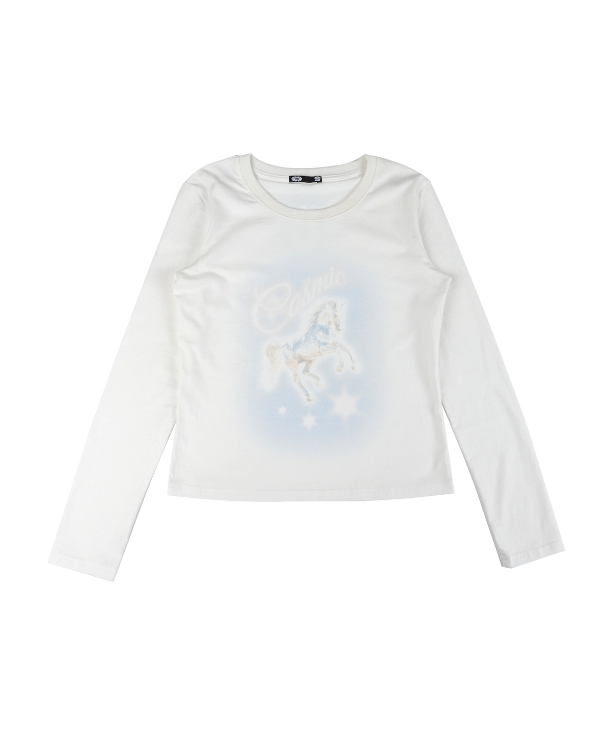 이알티알(ERTR) [ERTR X 니들]Cosmic Horse L/S T-shirt Small Fit (white)