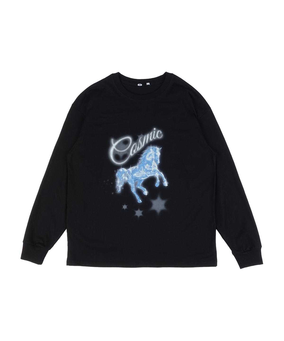 이알티알(ERTR) [ERTR X 니들]Cosmic Horse L/S T-shirt (black)