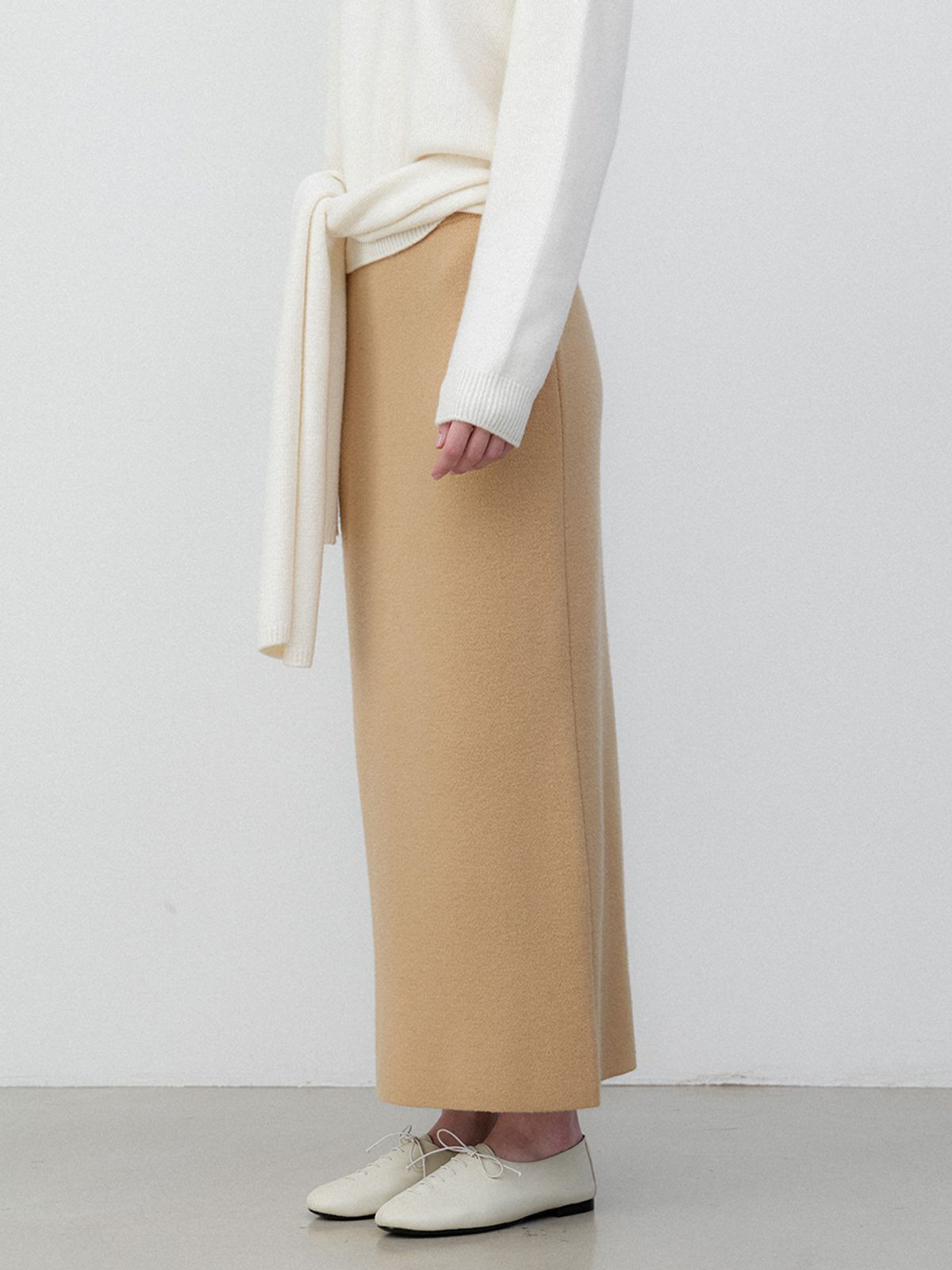 드보네(DBONE) Cashmere Soft Long Skirt (Beige) - 사이즈 & 후기 | 무신사