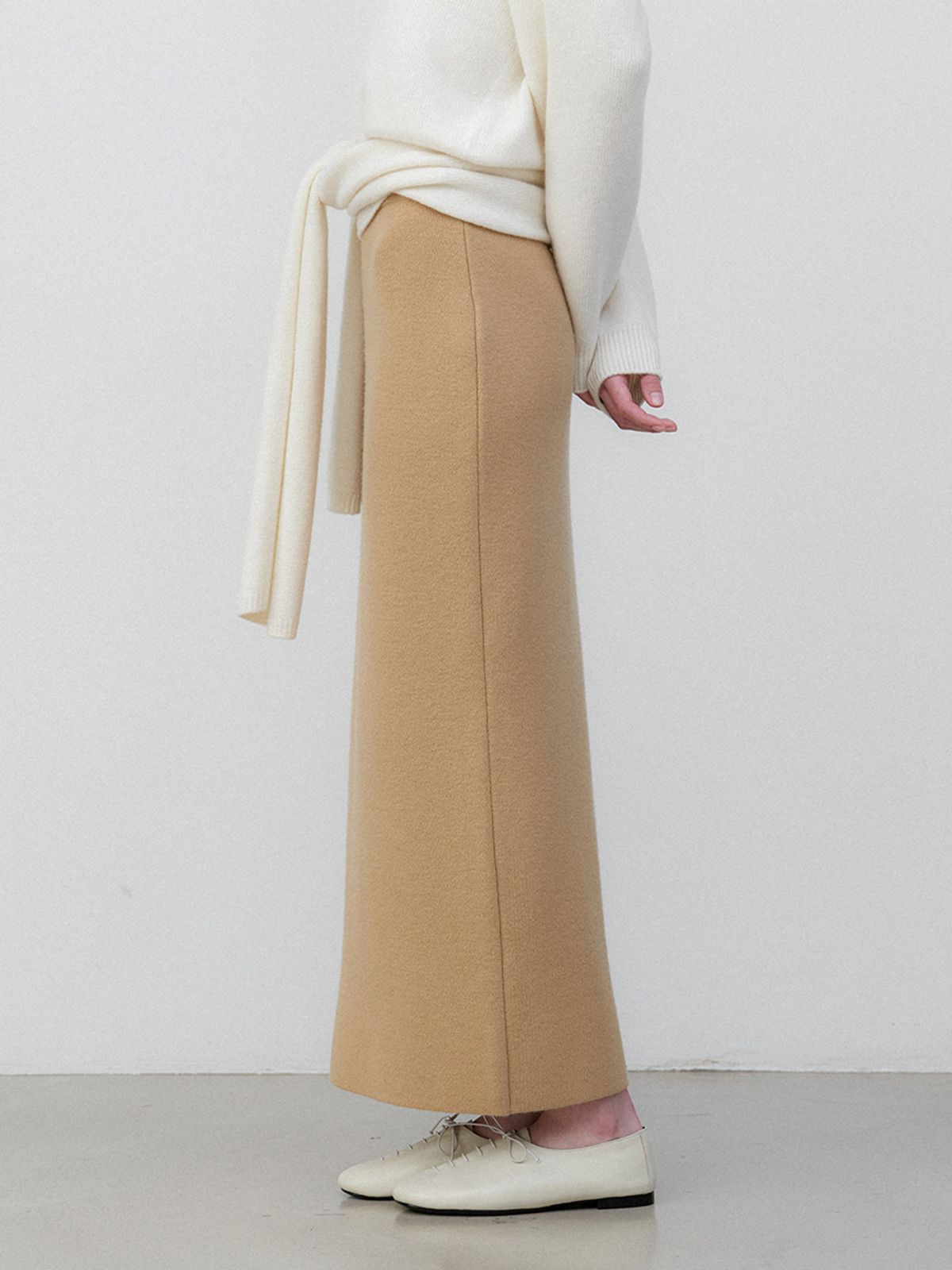 드보네(DBONE) Cashmere Soft Long Skirt (Beige) - 사이즈 & 후기 | 무신사
