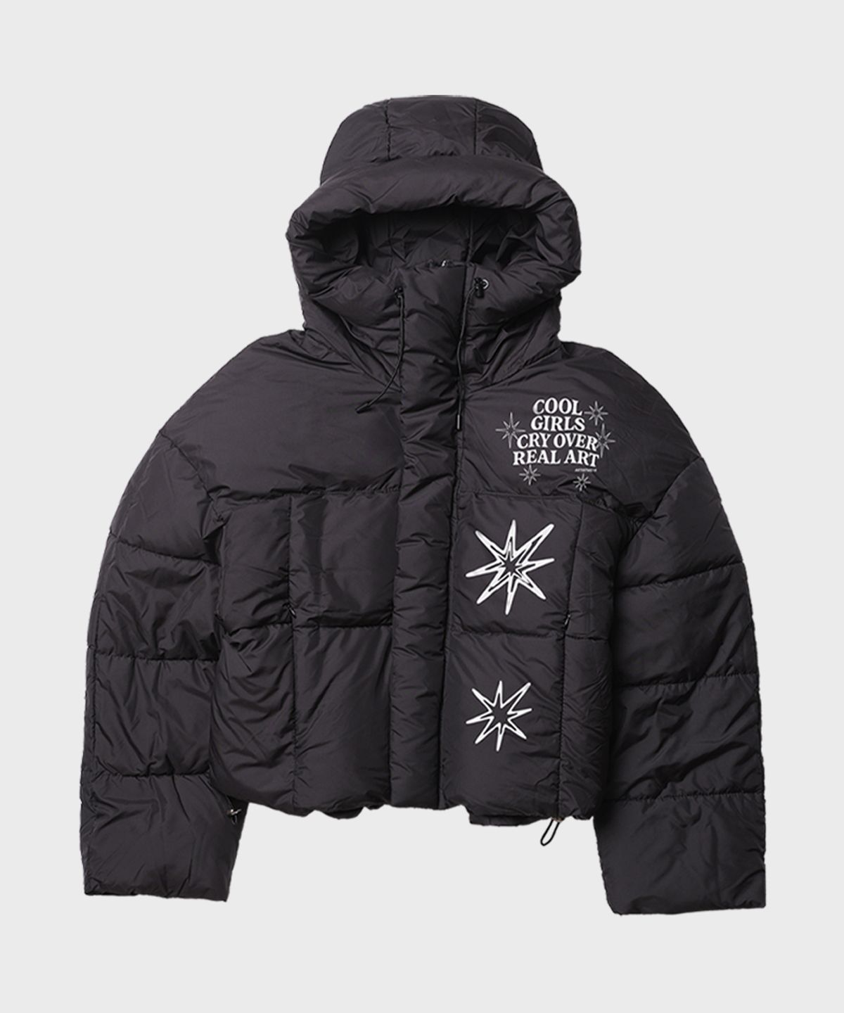 아티스트웨어(ARTISTWEAR) [3COLORS] 스파클 후드 크롭 숏패딩