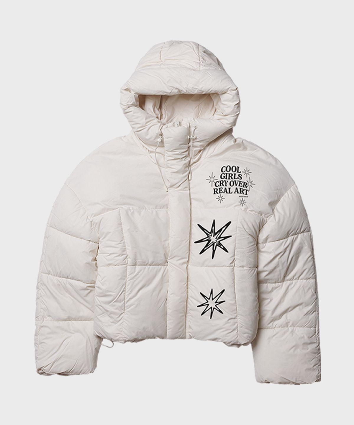 아티스트웨어(ARTISTWEAR) [3COLORS] 스파클 후드 크롭 숏패딩