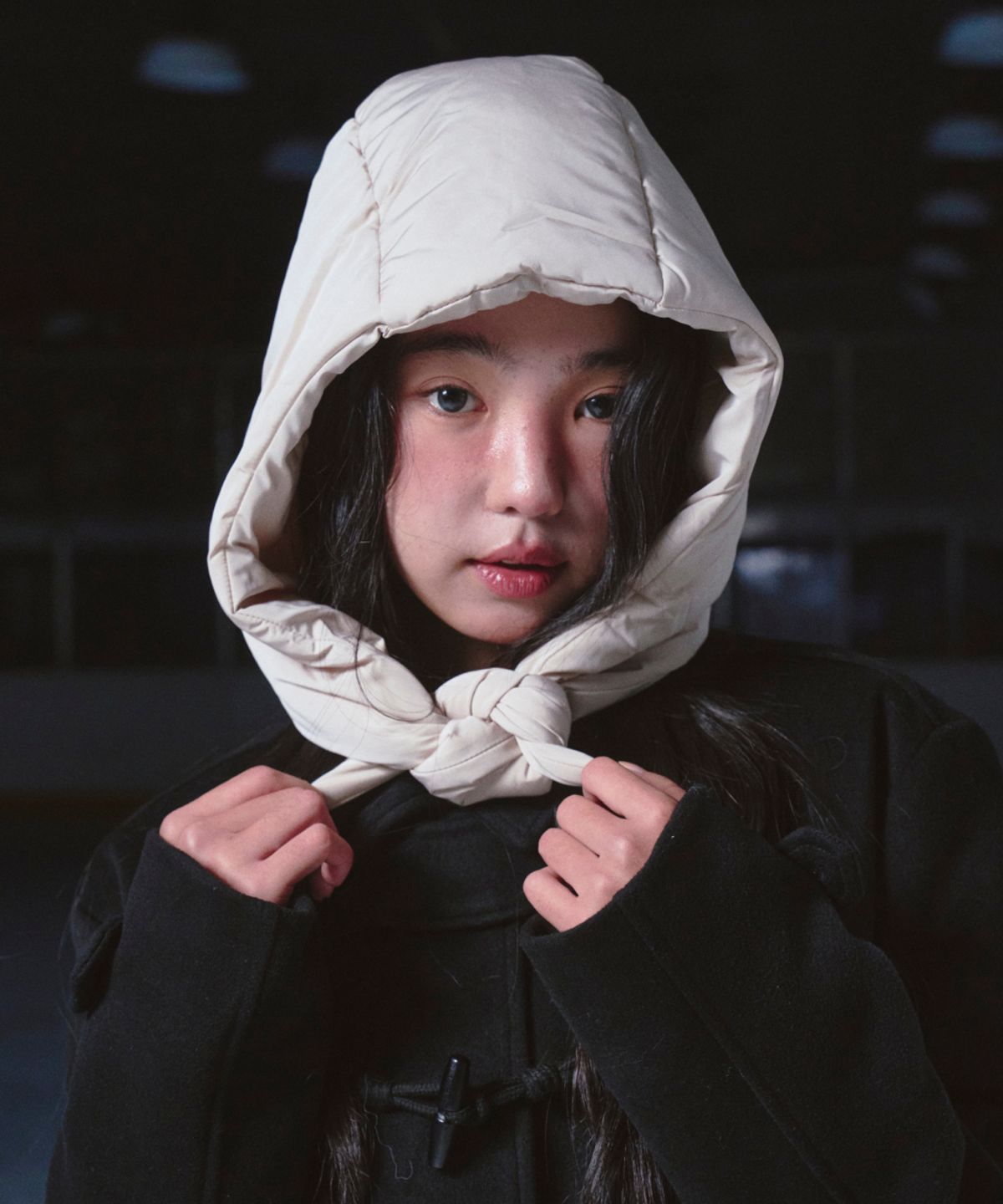 로긴 앤 로지(ROGIN N ROSIE) Puffer Earflap Balaclava Light Beige