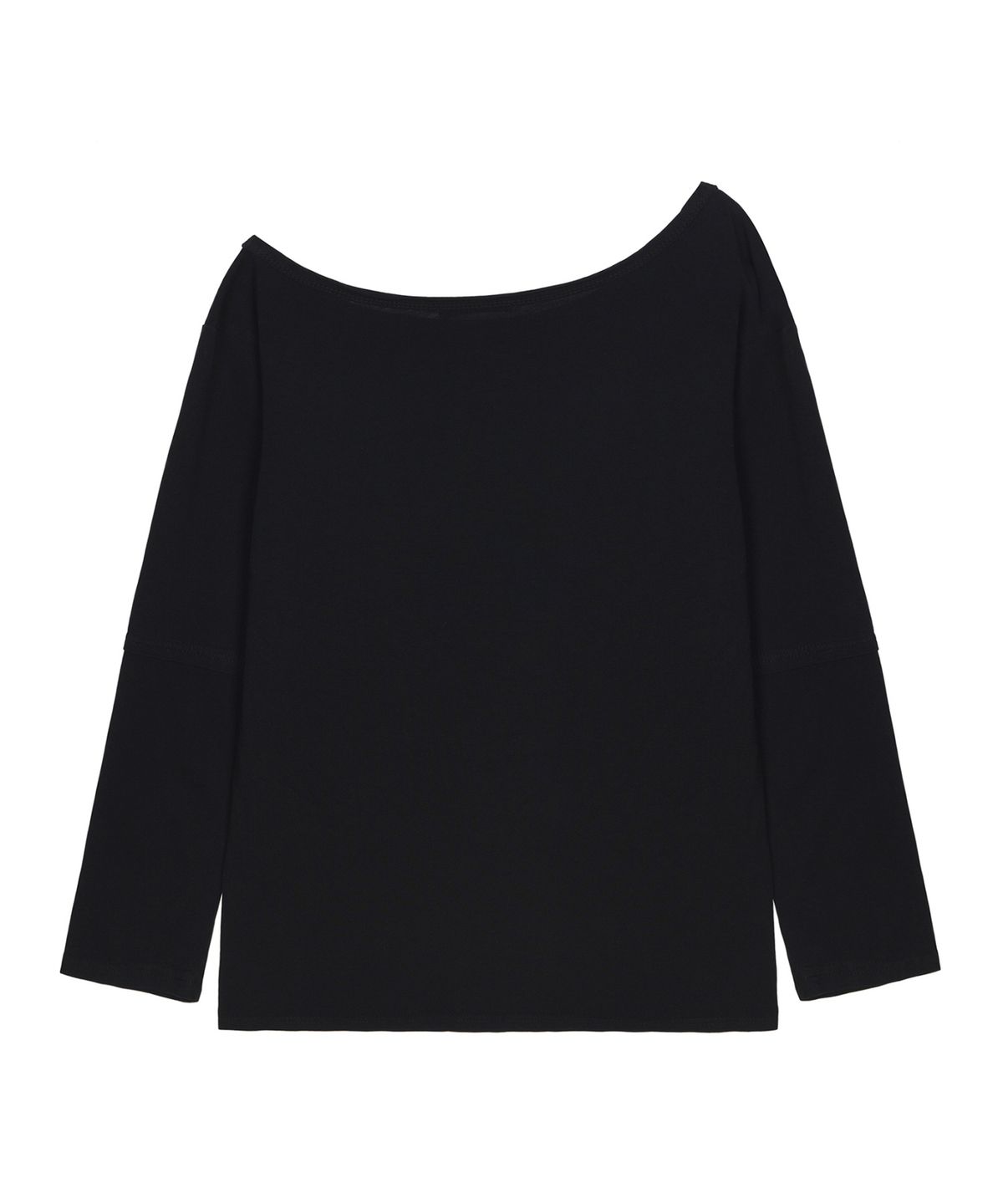 닉앤니콜(NICK&NICOLE) NICOLE ONE SHOULDER LAYERED LOGO LS TOP_BLACK