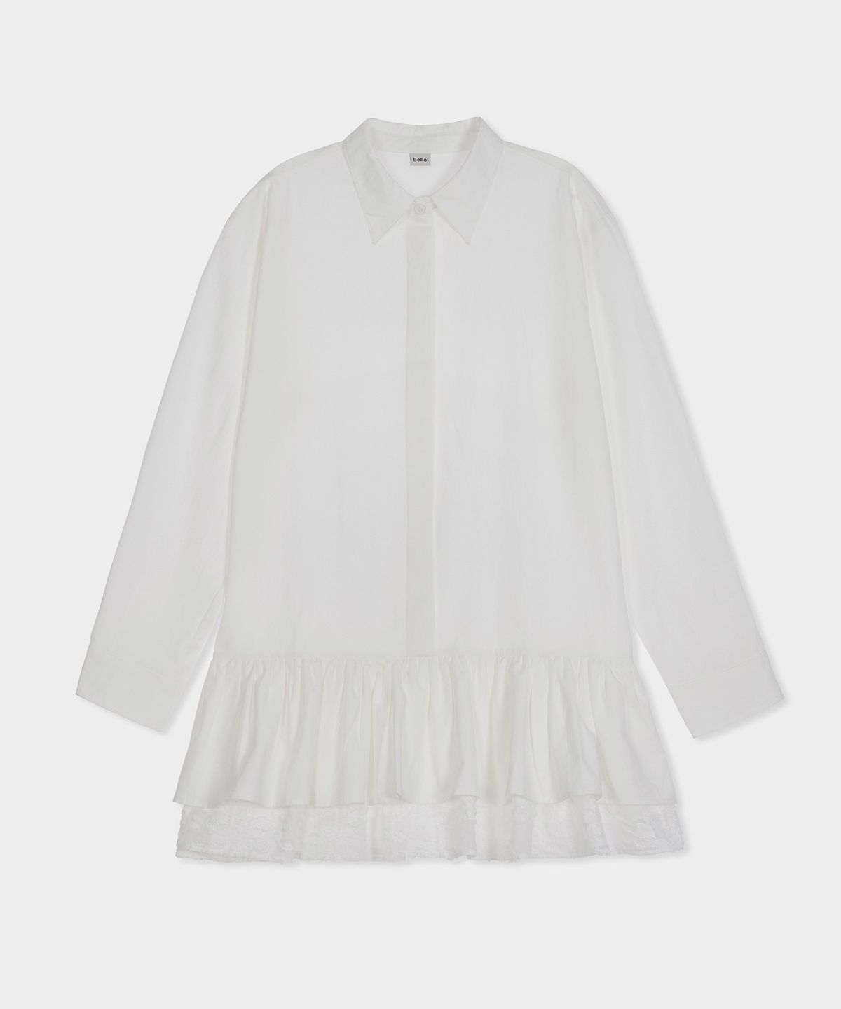 벨로엘(BELLOL) Ruffle layered shirt dress IVORY