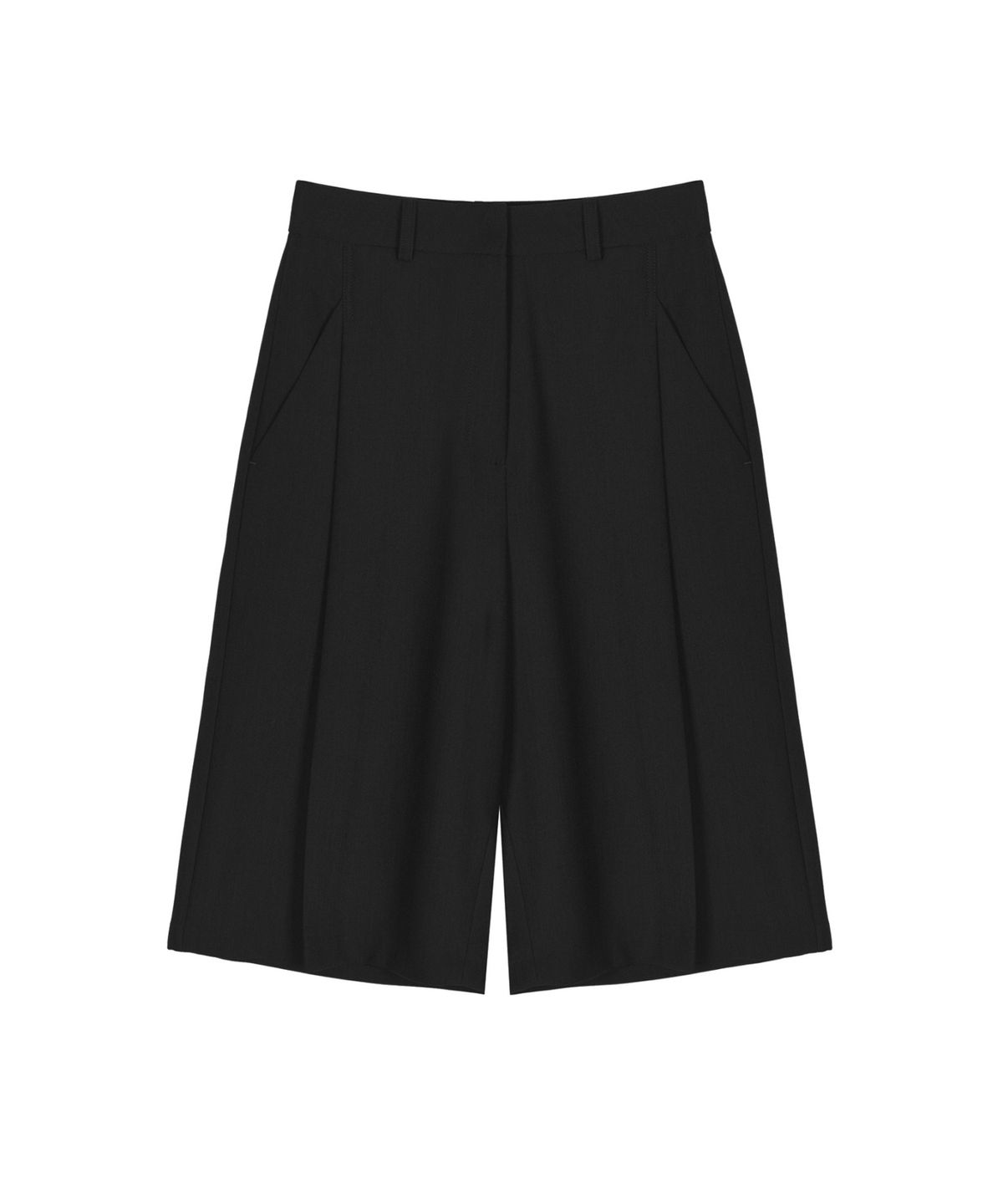 닉앤니콜(NICK&NICOLE) WIDE PINTUCK BERMUDA PANTS_BLACK