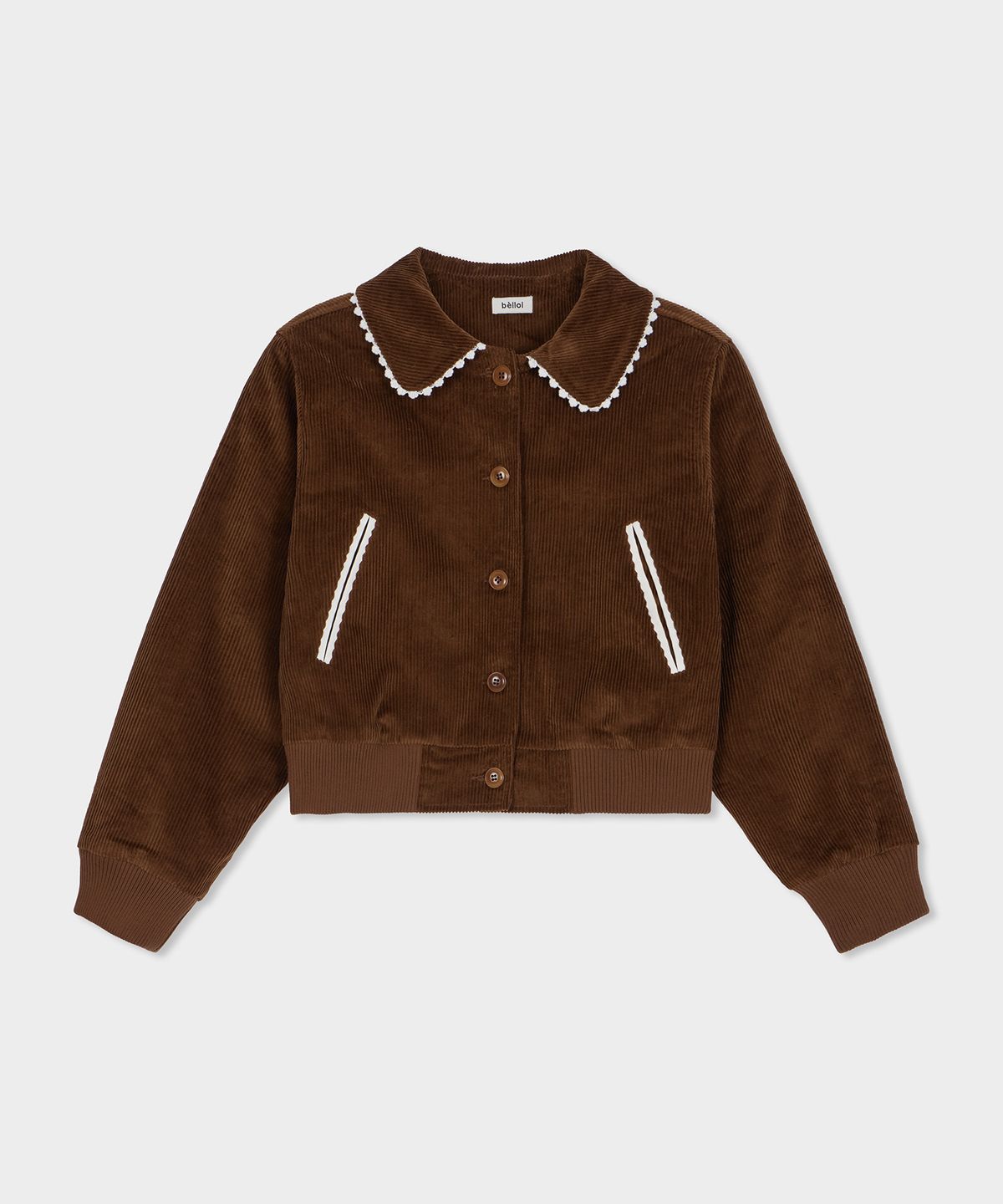 벨로엘(BELLOL) Corduroy cropped jacket BROWN