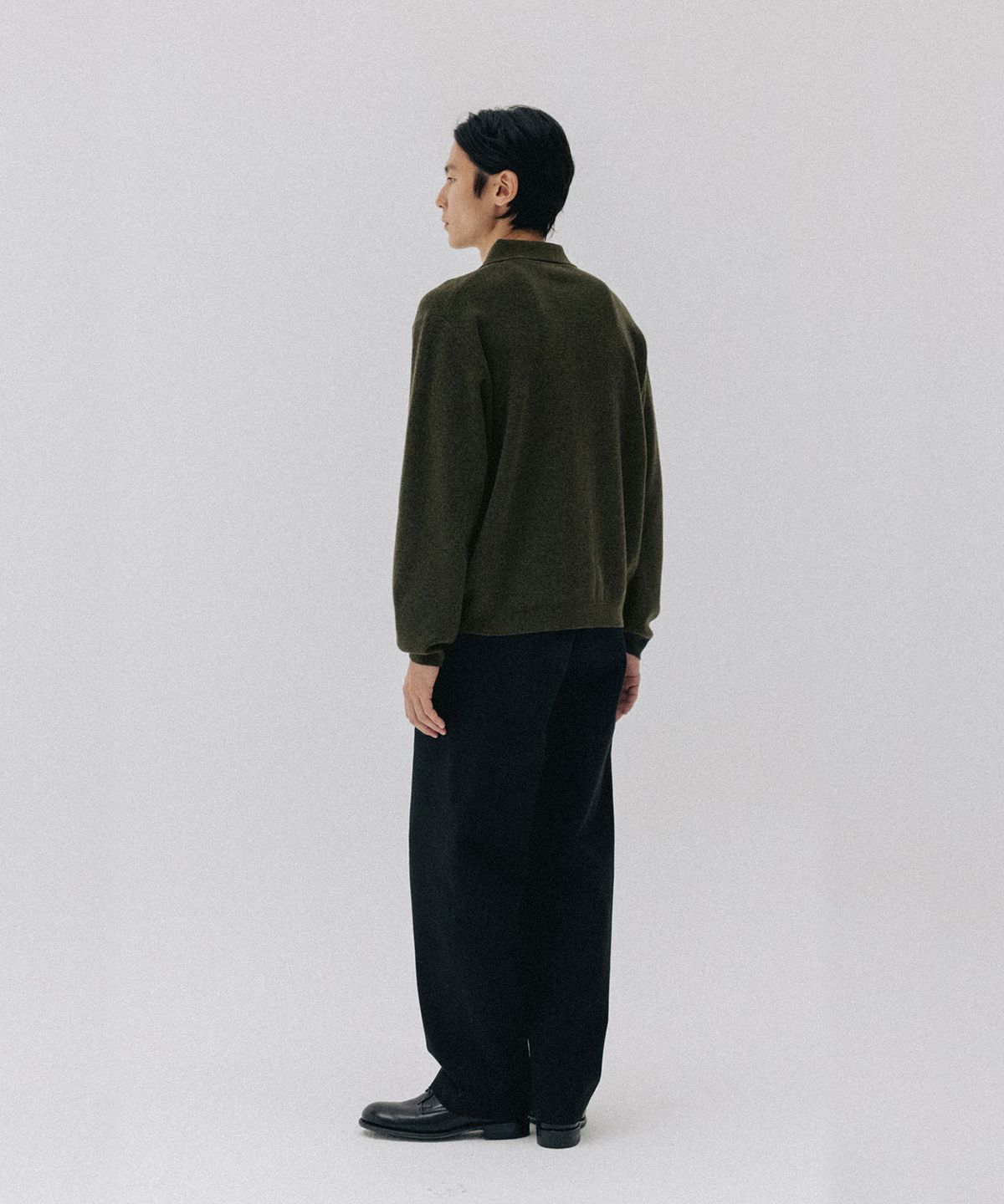 블랭크룸(BLANKROOM) 카라 카디건_MOSS GREEN