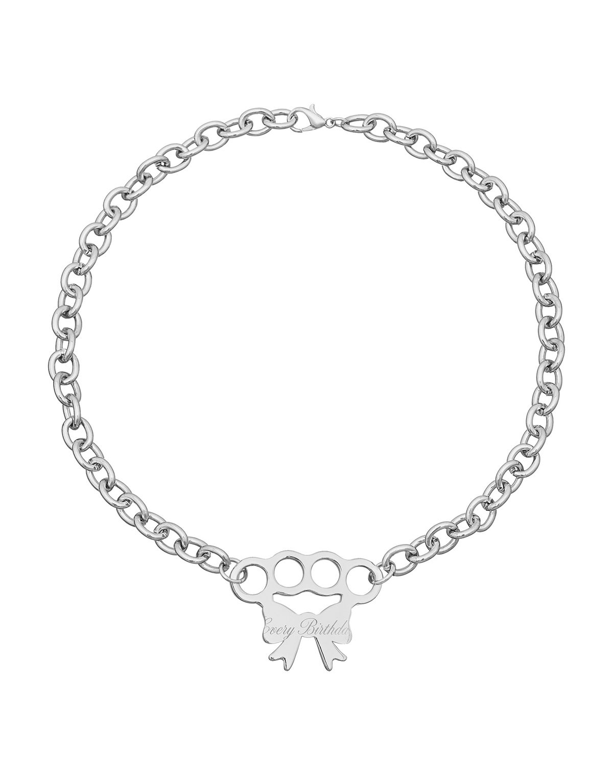 에브리벌스데이(EVERYBIRTHDAY) Ribbon knuckle chain necklace