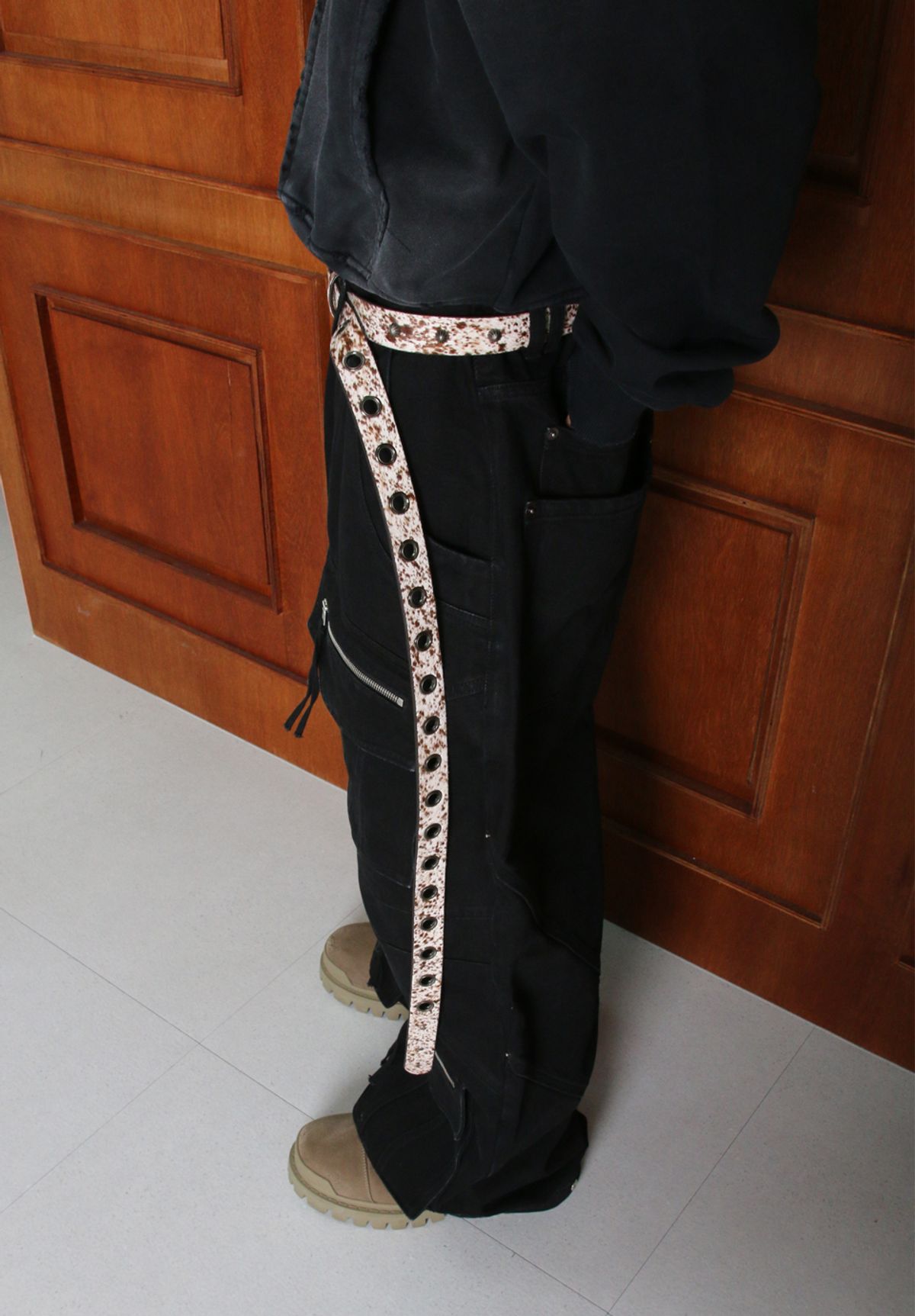 포스센스티브(FORCESENSITIVE) FST pony hair leather long belt
