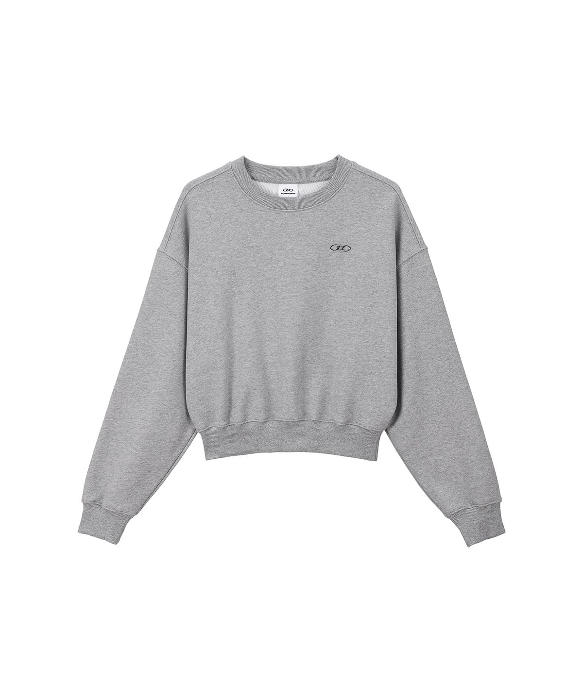 본투윈(BORN TO WIN) W SILVER B CROP SWEATSHIRTS [MELANGE GREY]