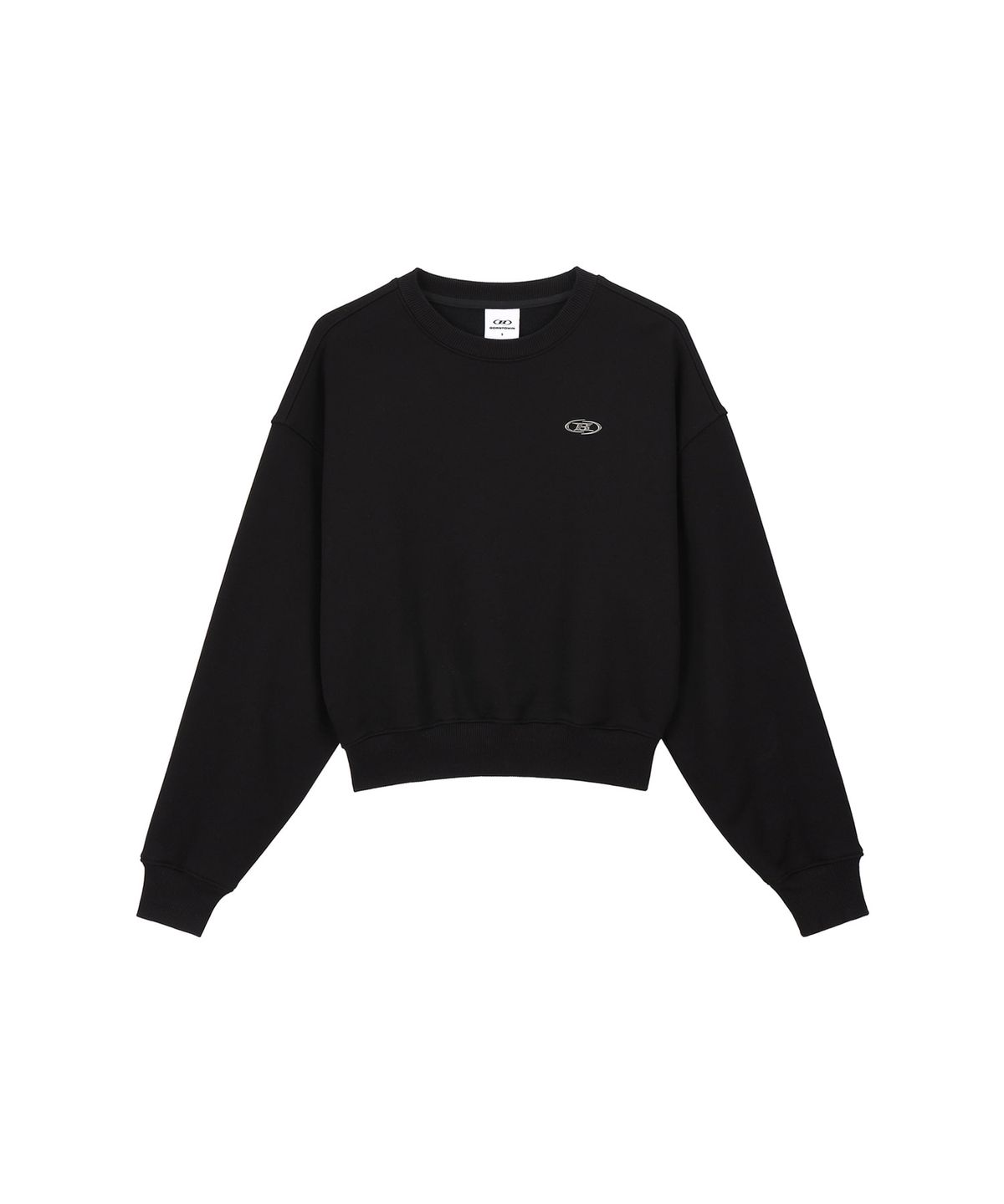 본투윈(BORN TO WIN) W SILVER B CROP SWEATSHIRTS [BLACK]