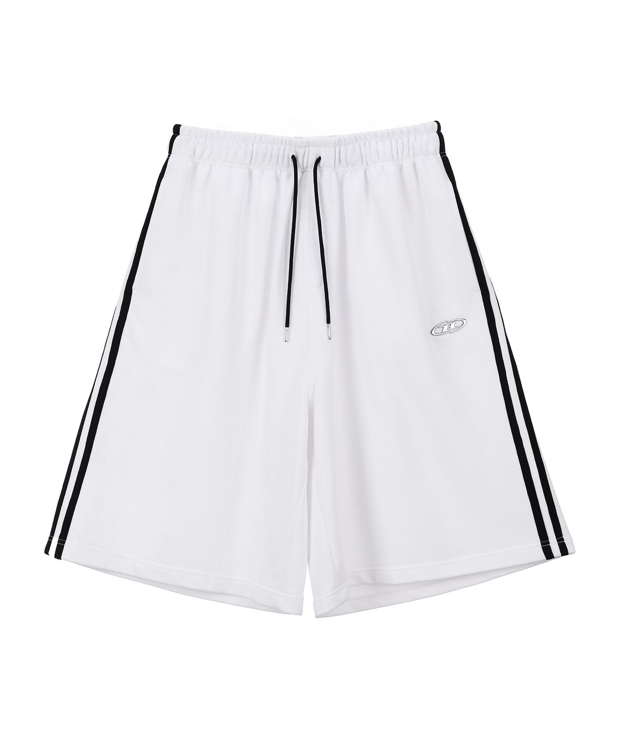 본투윈(BORN TO WIN) CHROME B TRACK LINE BERMUDA PANTS [WHITE]