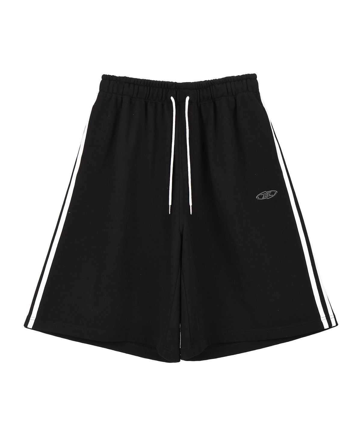 본투윈(BORN TO WIN) CHROME B TRACK LINE BERMUDA PANTS [BLACK]