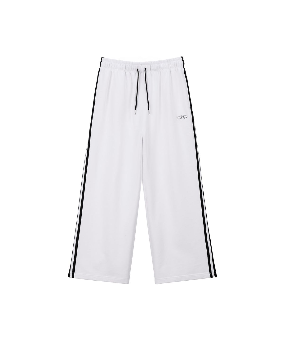 본투윈(BORN TO WIN) CHROME B TRACK LINE SEMI WIDE PANTS [WHITE]