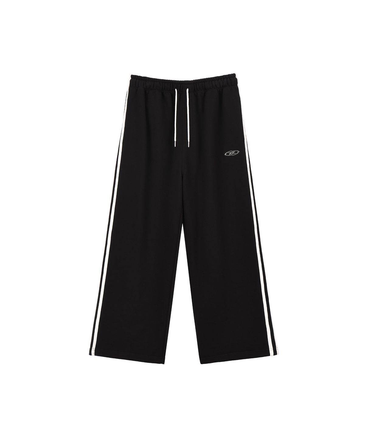 본투윈(BORN TO WIN) CHROME B TRACK LINE SEMI WIDE PANTS [BLACK]