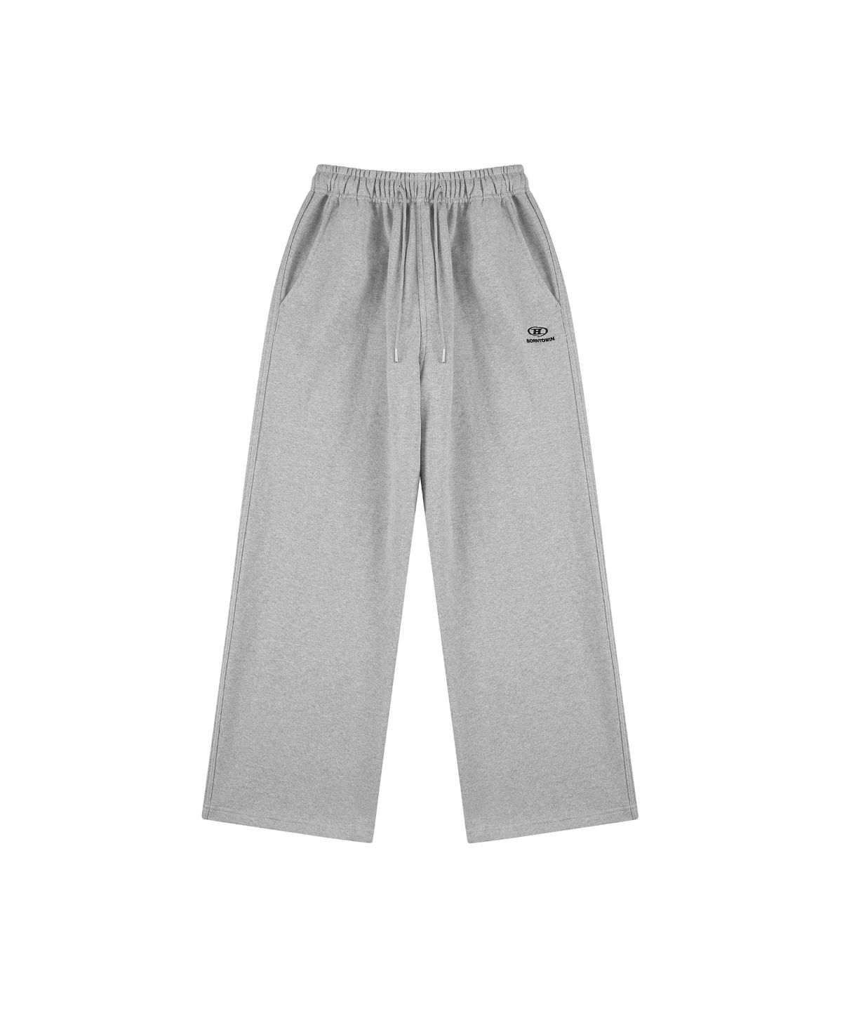 본투윈(BORN TO WIN) B-SYMBOL LOGO SEMI WIDE PANTS [MELANGE GREY]