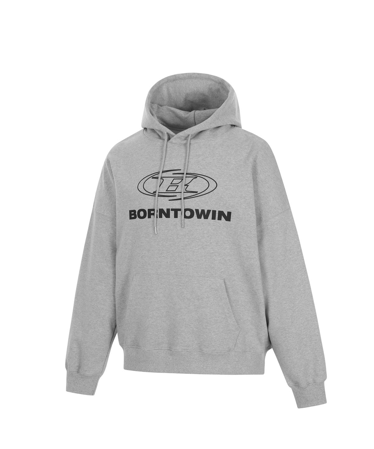 본투윈(BORN TO WIN) STROKE B LOGO EXTRA FIT HOODIE [MELANGE GREY]