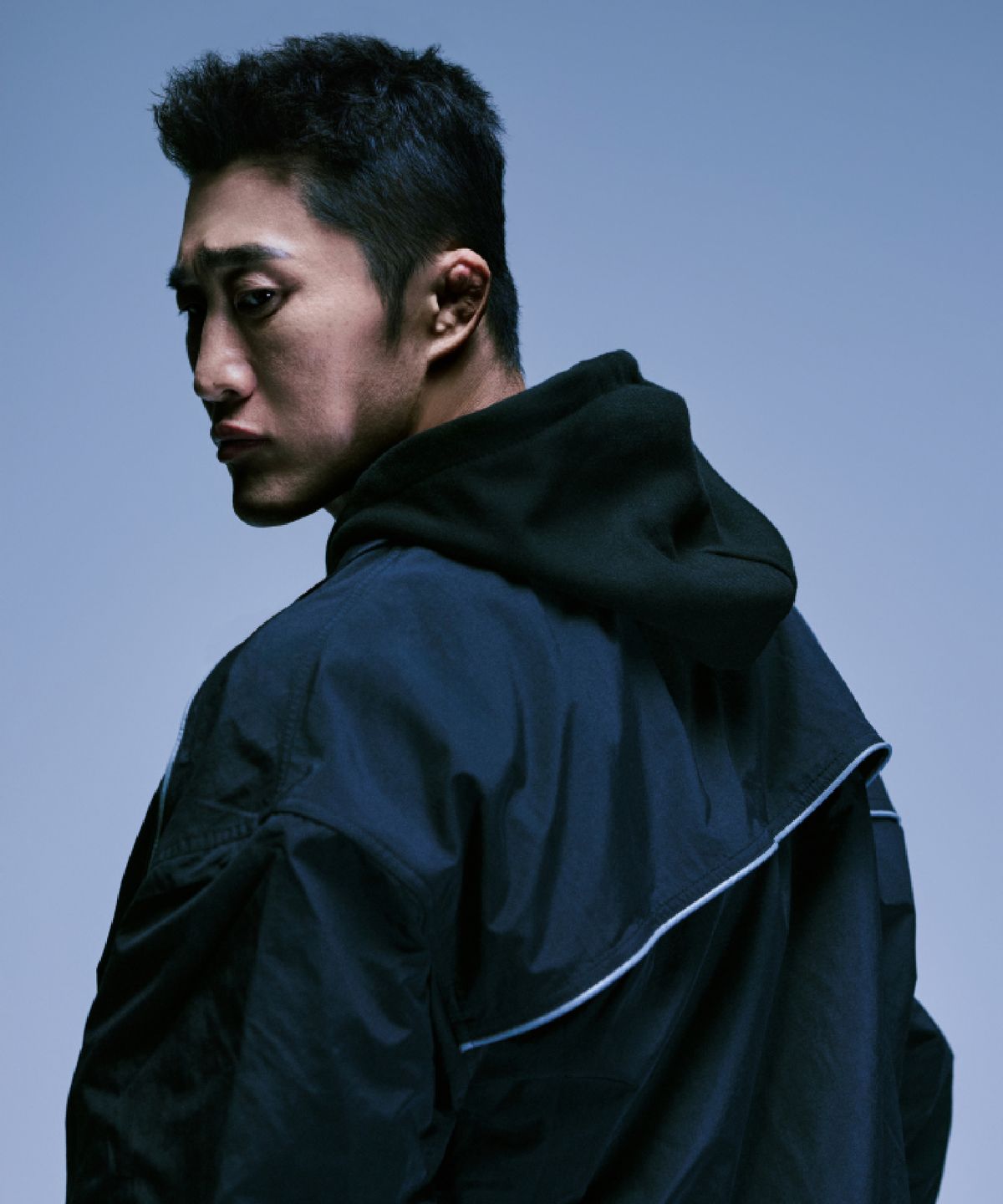 본투윈(BORN TO WIN) B-SYMBOL LOGO NYLON WIND BREAKER [BLACK]