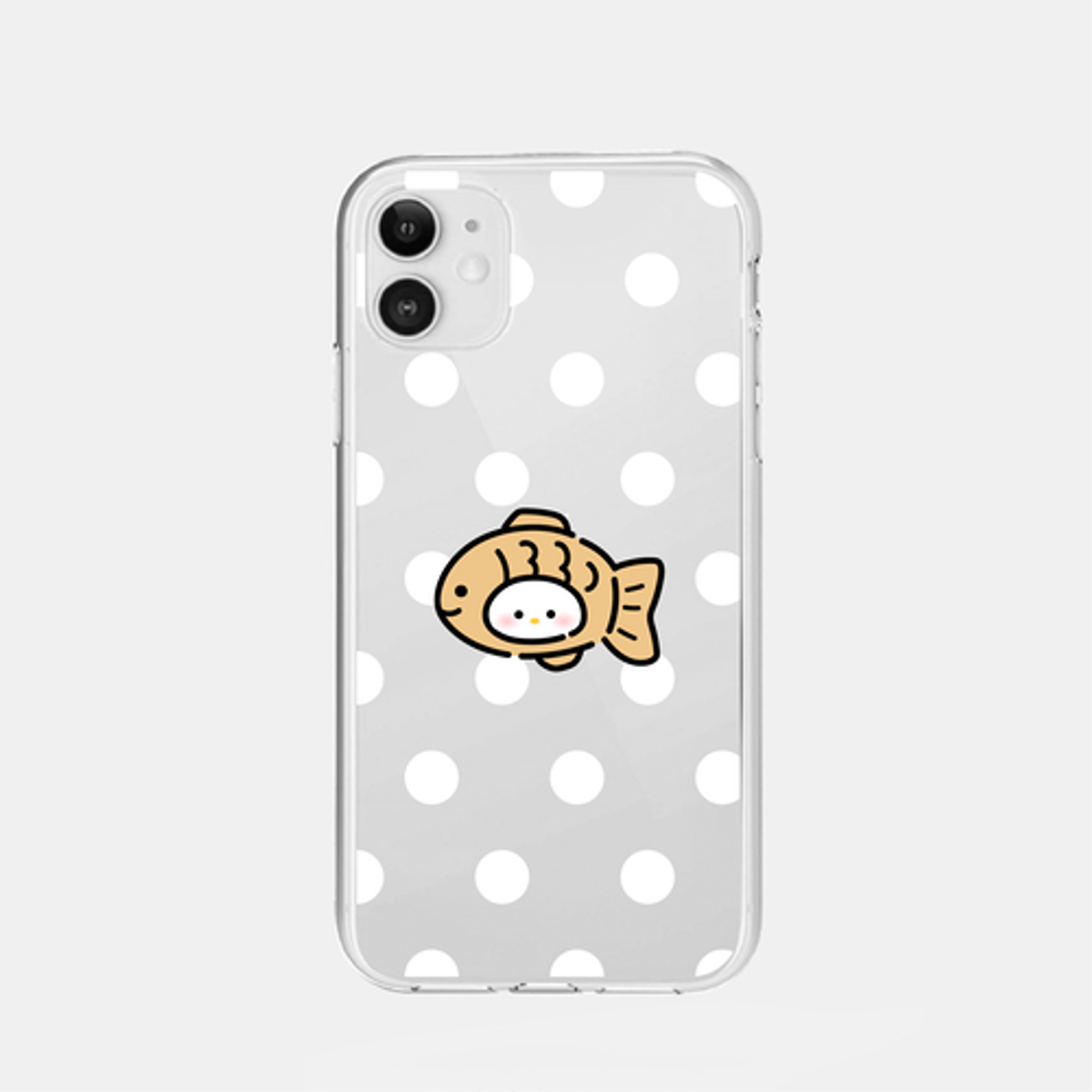 이레케이스앤굿즈(IRECASEGOODS) 붕어빵냥이 아이폰 투명 젤리케이스 핸드폰케이스