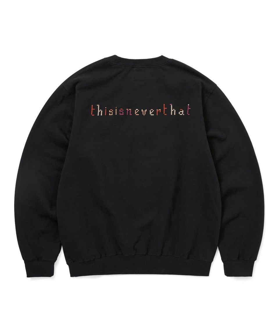 MUSINSA公式 | thisisneverthat THAT Embroidered Crewneck Black