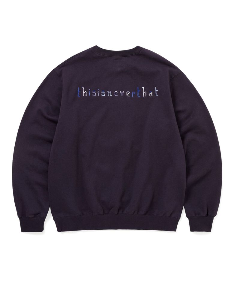 MUSINSA | thisisneverthat THAT Embroidered Crewneck Dark Purple