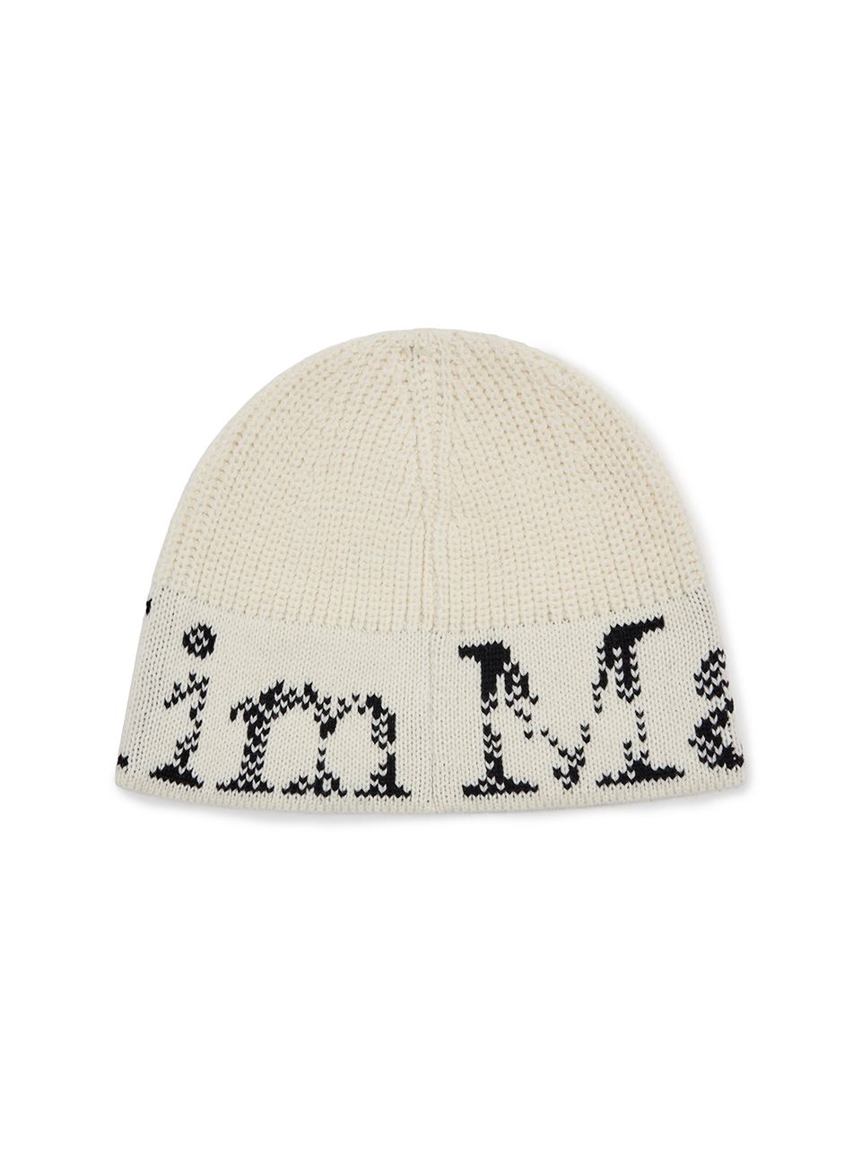 Matinkim ビーニー Ivory MUSINSA公式 | MATIN KIM LOGO JACQUARD KNIT BEANIE IN IVORY