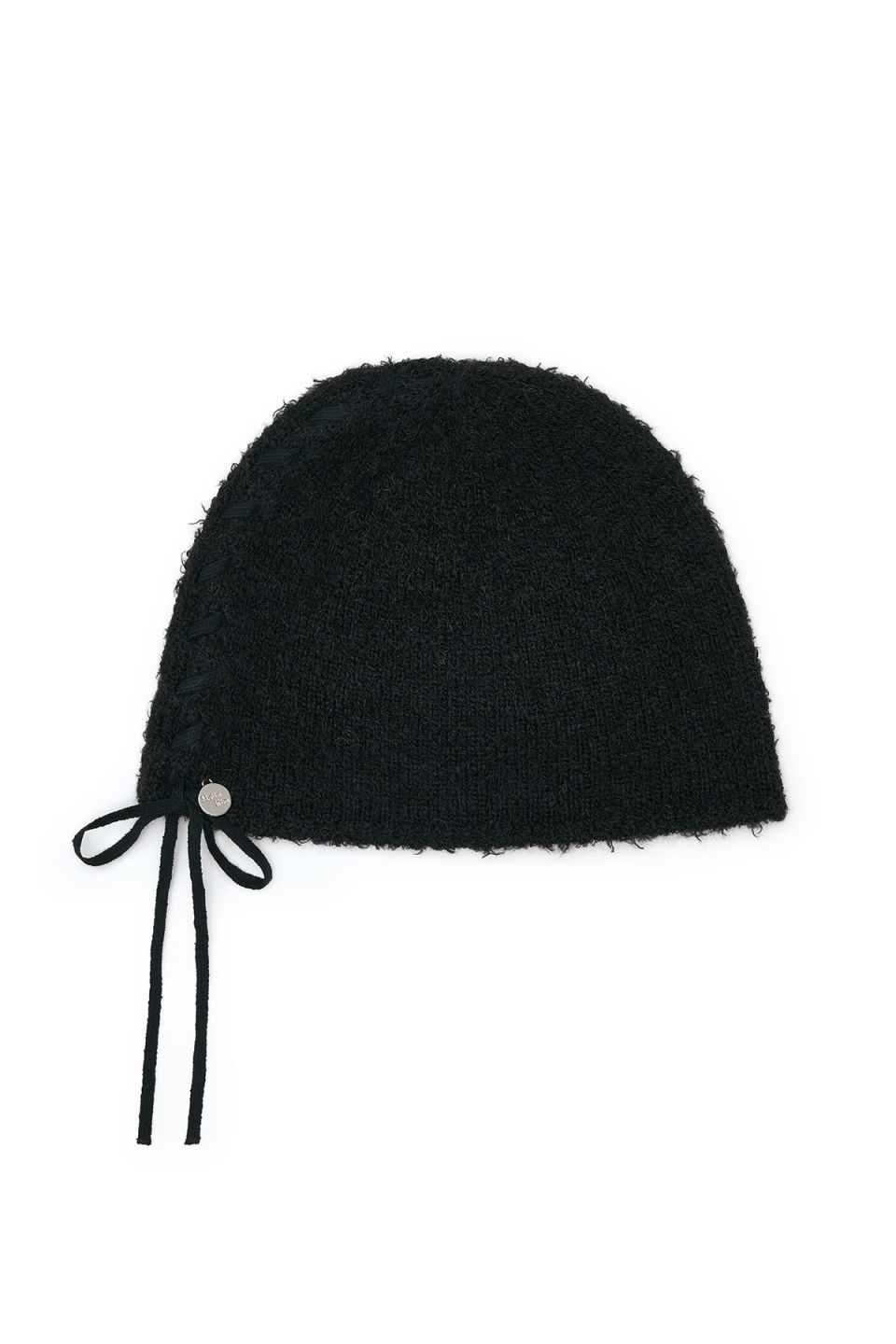 MUSINSA公式 | MATIN KIM RIBBON TIE KNIT BEANIE IN BLACK