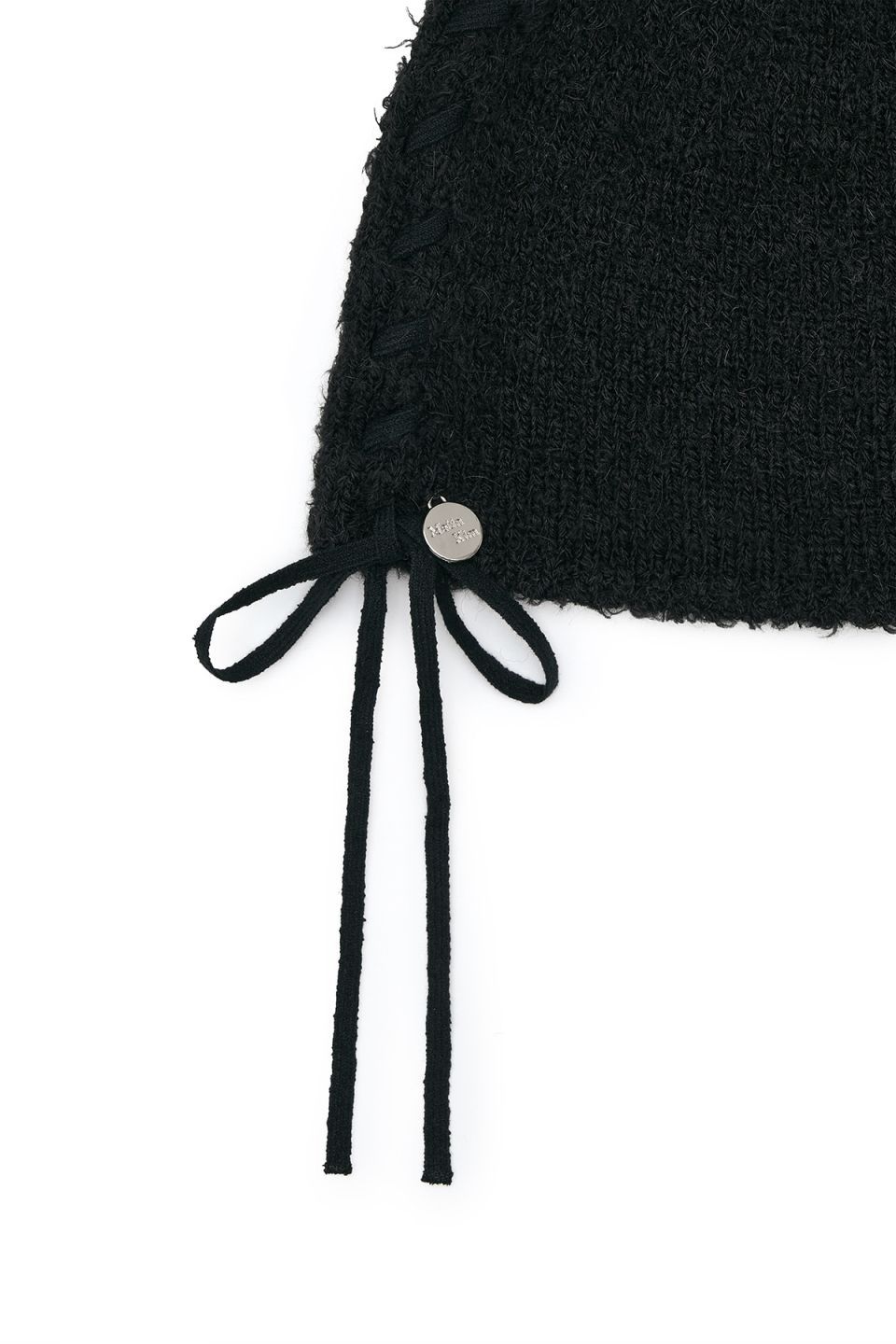 MUSINSA公式 | MATIN KIM RIBBON TIE KNIT BEANIE IN BLACK