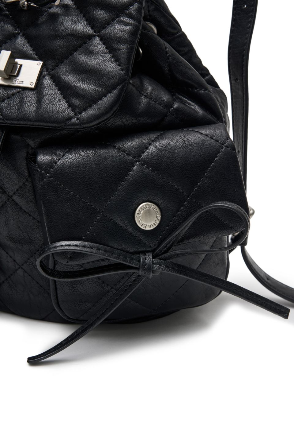 MUSINSA公式 | MATIN KIM DOUBLE POCKET QUILTING MINI BACKPACK IN BLACK