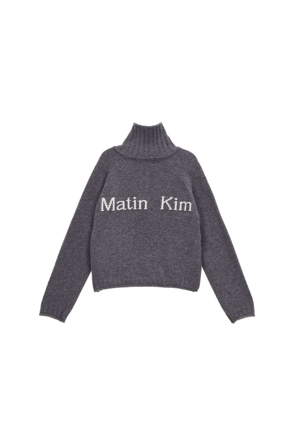 MUSINSA公式 | MATIN KIM SPELL POINT KNIT ZIP UP IN GREY