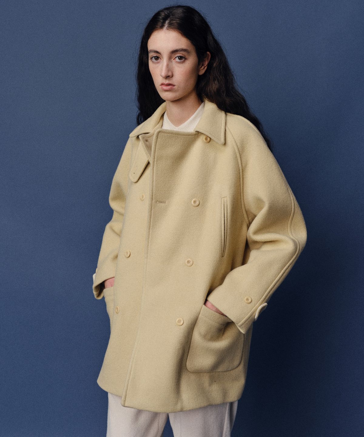 베이오드(BAIE OUD) Wool double half coat_butter