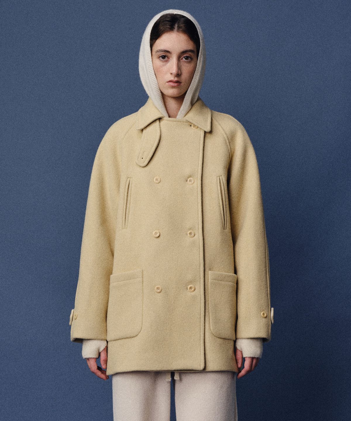 베이오드(BAIE OUD) Wool double half coat_butter