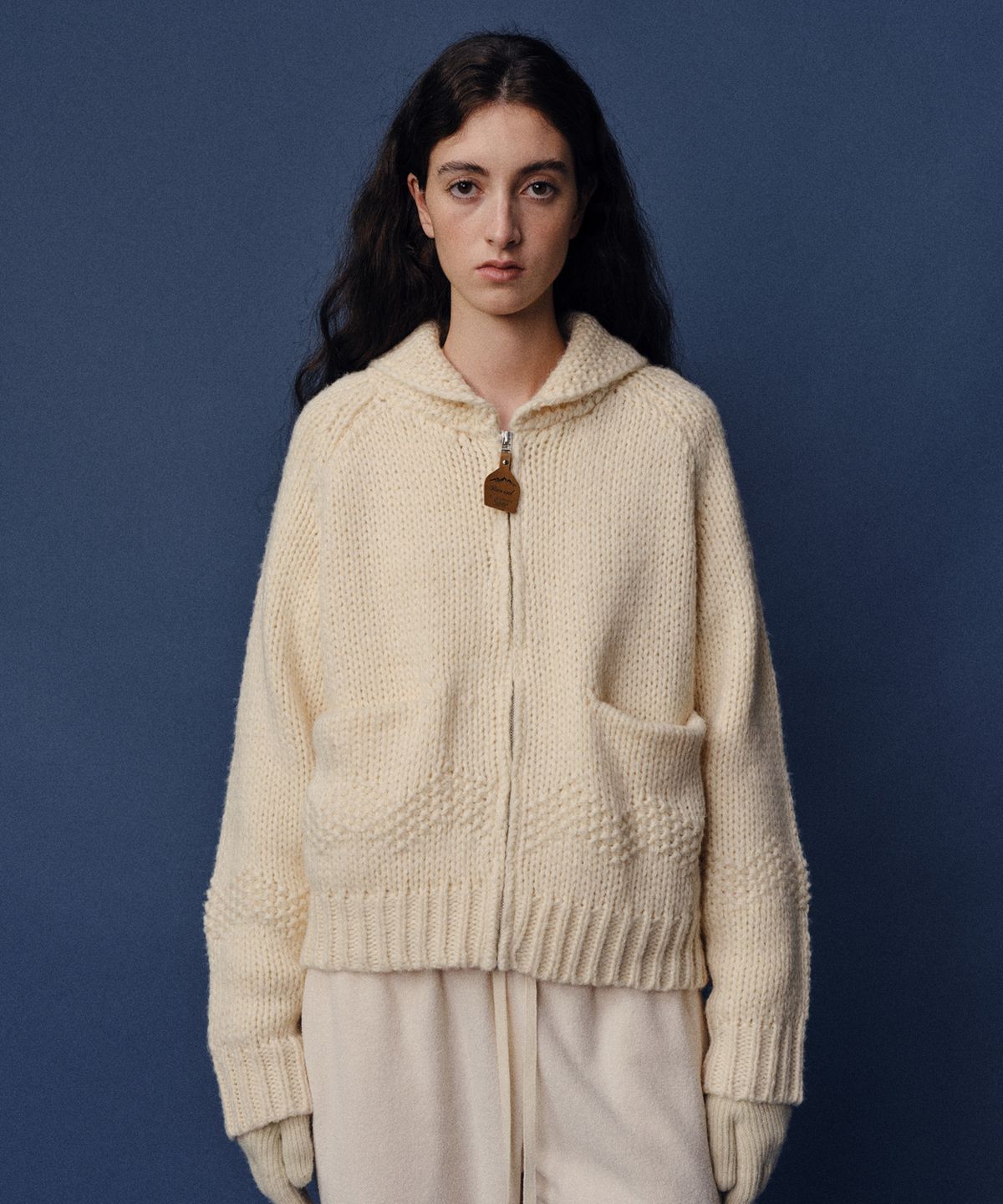 베이오드(BAIE OUD) Snow flower cable cardigan_ivory