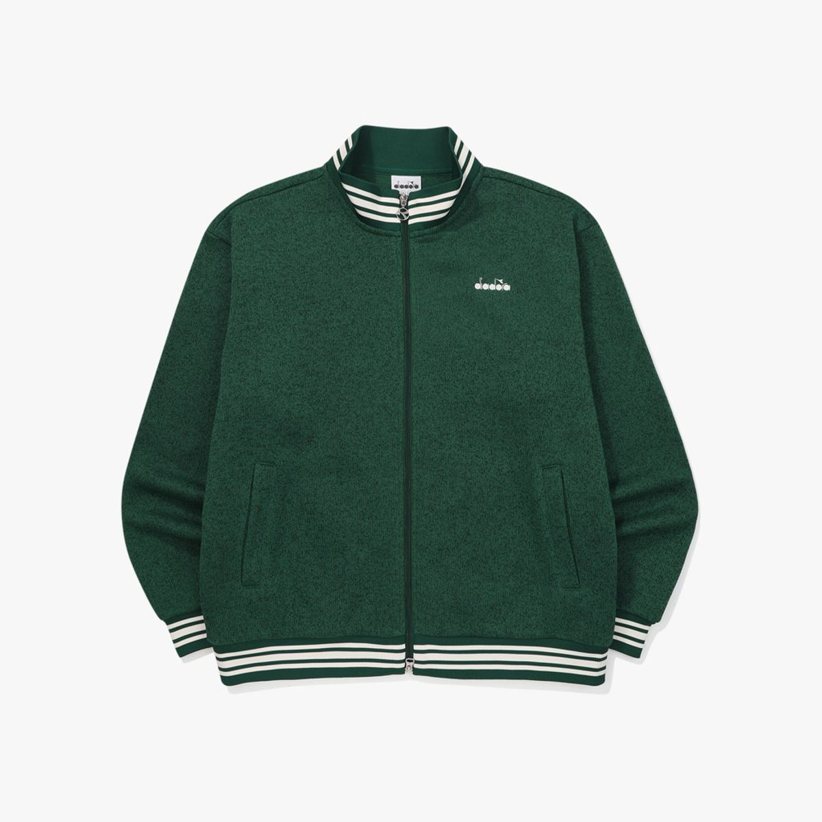 디아도라(diadora) 브러쉬드 코지 트랙 자켓 GREEN