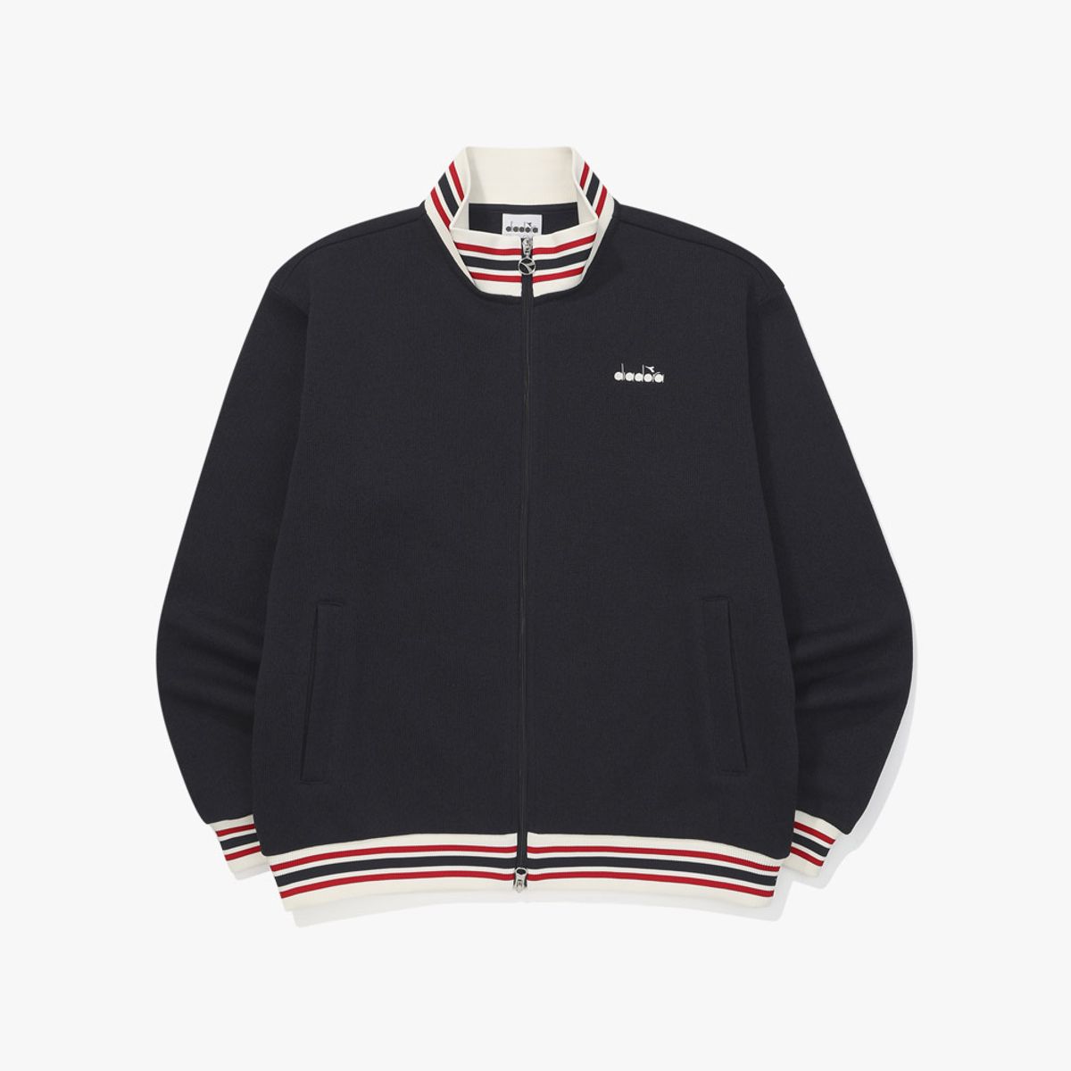 디아도라(diadora) 브러쉬드 코지 트랙 자켓 NAVY