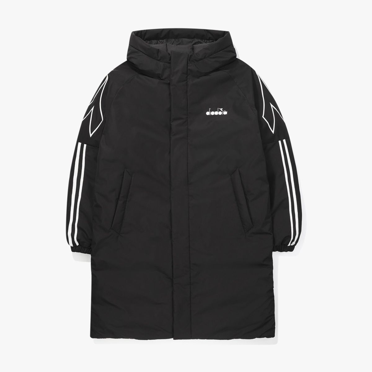 디아도라(diadora) 벤토 롱패딩 벤치코트 BLACK