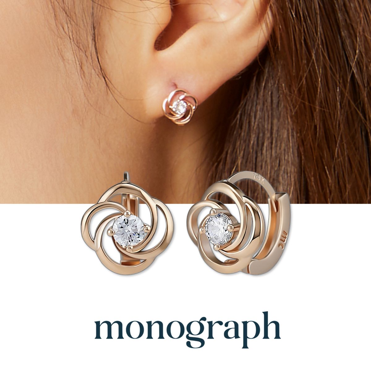모노그래프(MONOGRAPH) 크리시 귀걸이 MGER025S 14K Gold Plated