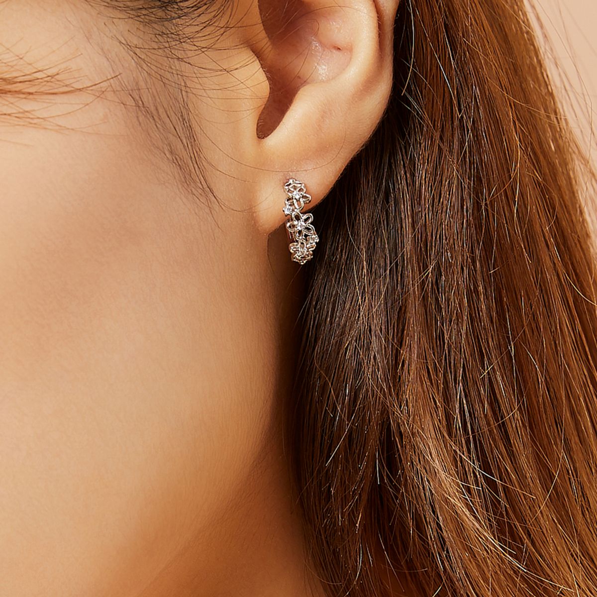 모노그래프(MONOGRAPH) 코델리아 귀걸이 MGER030S Rhodium Plated (화이트골드)