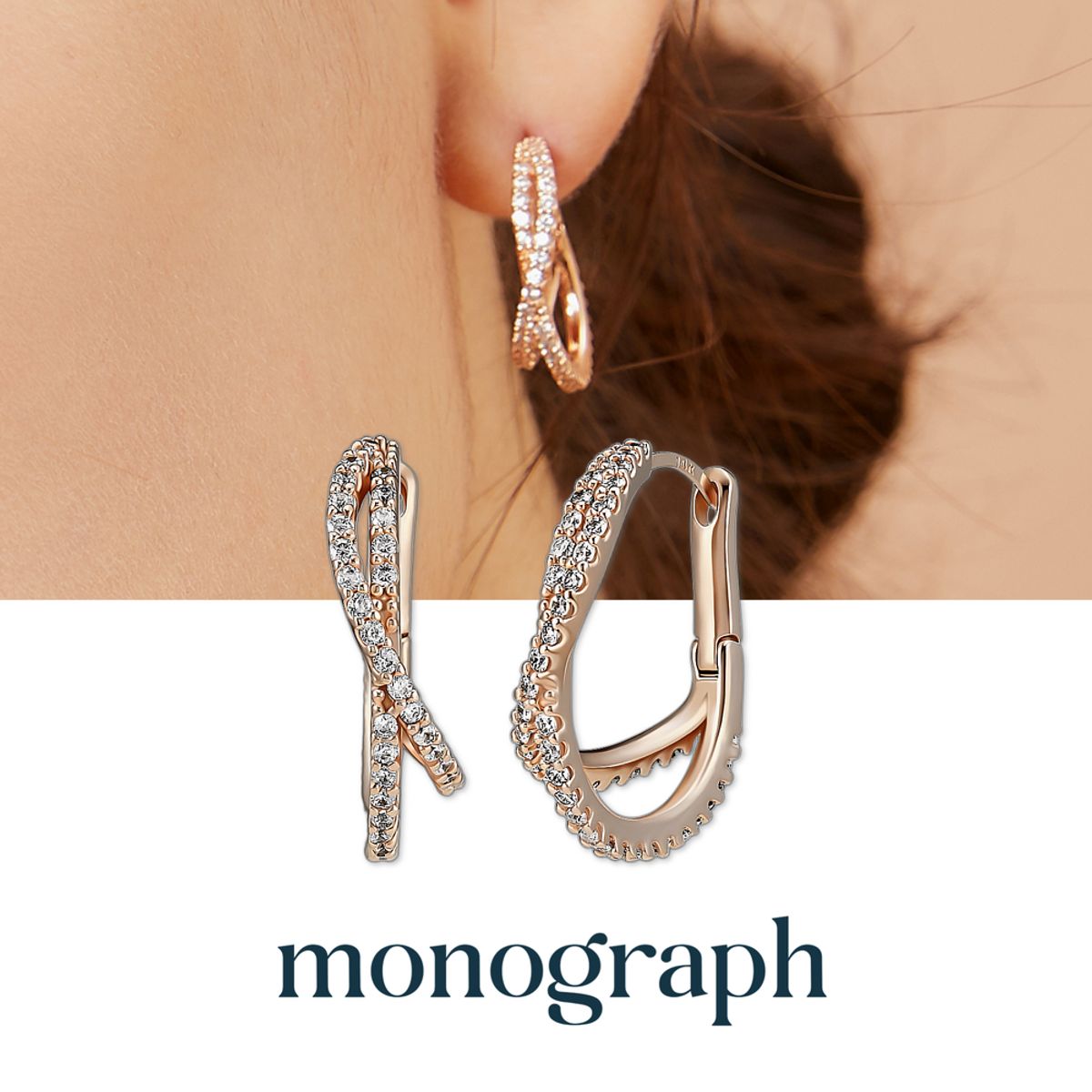 모노그래프(MONOGRAPH) 젤리아 귀걸이 MGER036S 14K Gold Plated